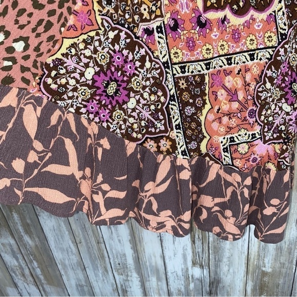 Umgee Mixed Print Floral & Leopard Drape Kimono - Picture 3 of 5